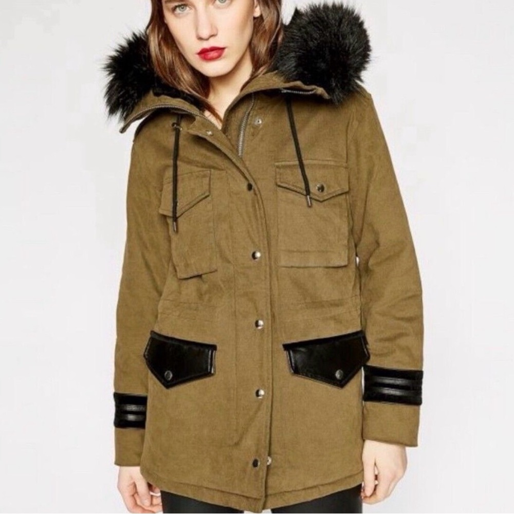 The Kooples Womens Full Zip Parka Jacket Military Coat Size S